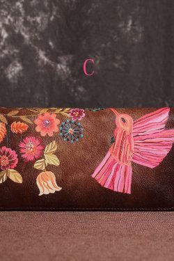 Retro Embossed Durable Calf Leather Zipper Wallet Purse