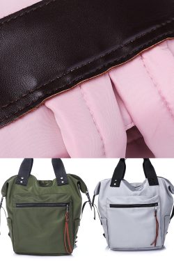 Retro Grey Solid Cotton Backpack Bag