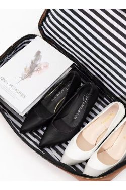 Retro Khaki Print Patchwork Large Capacity Faux Leather Weekender Handbag