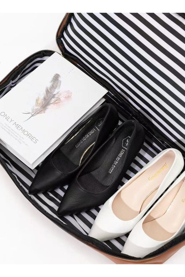 Retro Khaki Print Patchwork Large Capacity Faux Leather Weekender Handbag