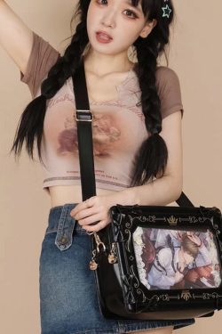 Retro Picture Frame Embossing Tote Bag