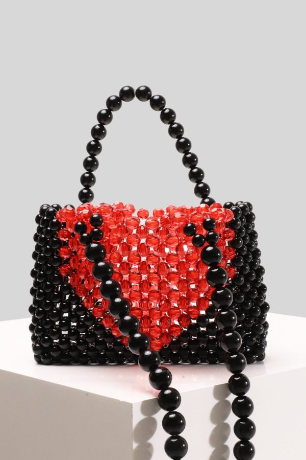 Retro Silvery Hollow Out Love Patchwork Beading Shoulder Handbag