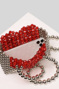 Retro Silvery Hollow Out Love Patchwork Beading Shoulder Handbag