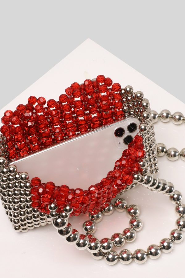 Retro Silvery Hollow Out Love Patchwork Beading Shoulder Handbag