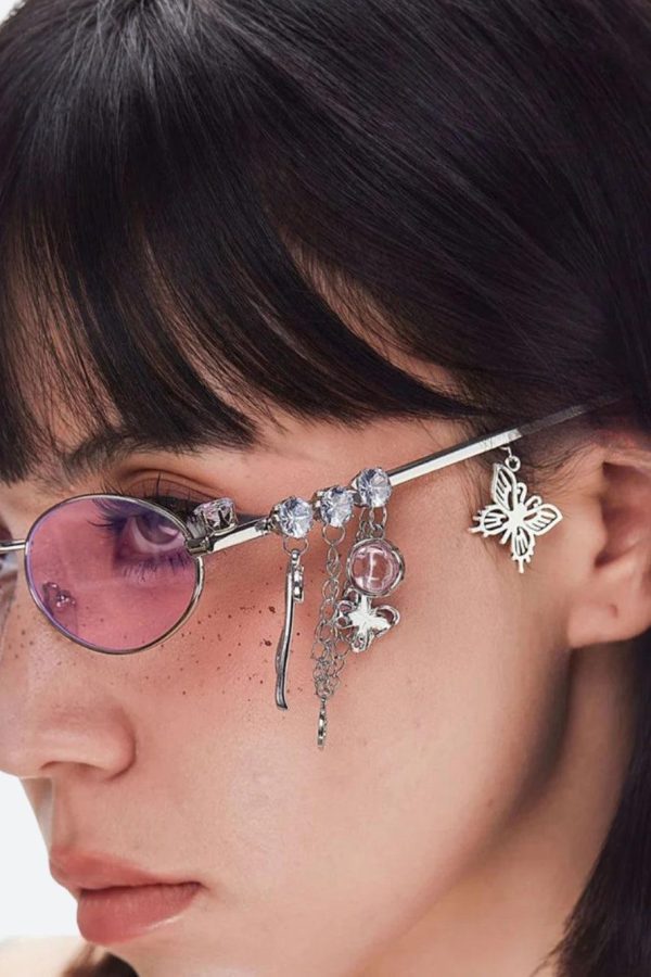 Rhinestone Oval Glasses