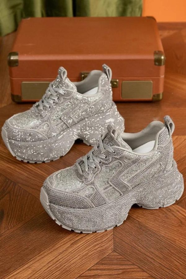 Rhinestone Platform Sneakers