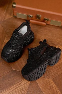 Rhinestone Platform Sneakers