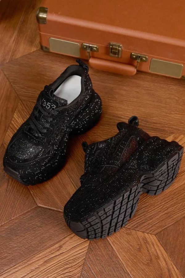Rhinestone Platform Sneakers