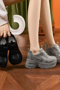 Rhinestone Platform Sneakers
