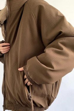 Ribbed High Neck Jacket