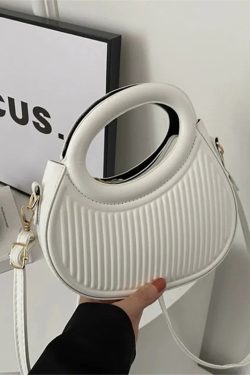 Ribbed Top-Handle Bag