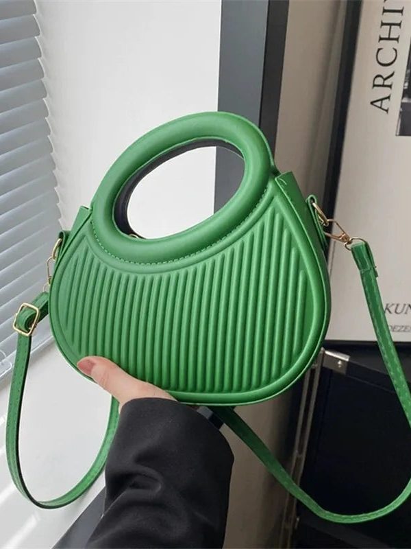 Ribbed Top-Handle Bag
