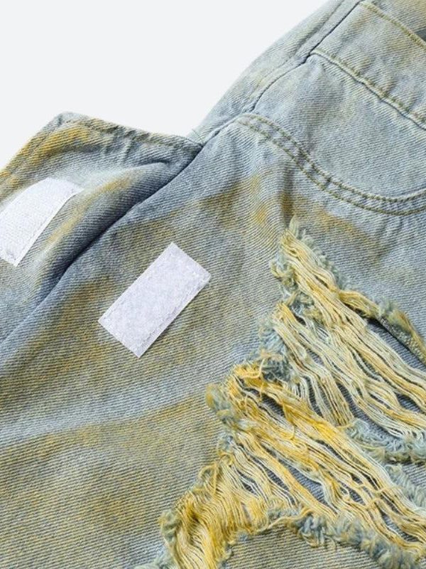 Ripped Denim Shorts