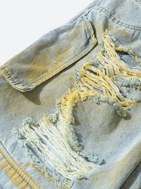 Ripped Denim Shorts