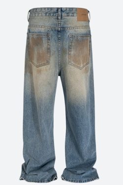 Ripped Wide Leg Denim Jeans