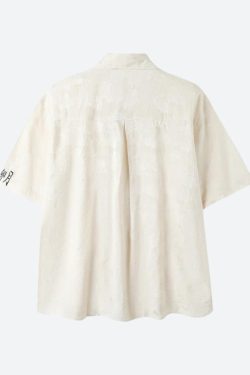 Rose Embroidery Tie Shirt