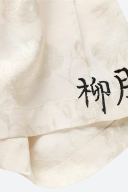 Rose Embroidery Tie Shirt