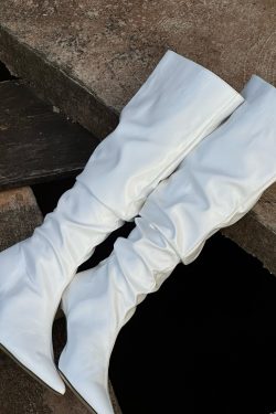 Royal Blue Splicing Stylish High Heel Boots Pointed Toe