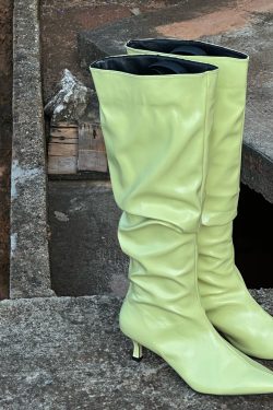 Royal Blue Splicing Stylish High Heel Boots Pointed Toe