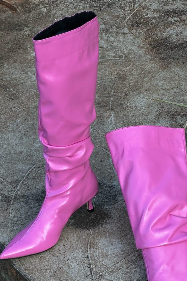 Royal Blue Splicing Stylish High Heel Boots Pointed Toe