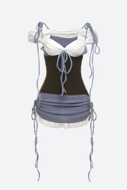 Ruched Knitted Mini Dress