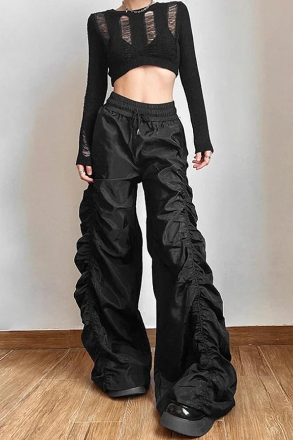 Ruched Parachute Pants