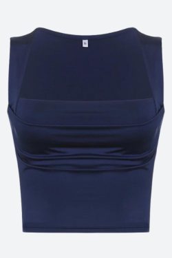 Ruched Square Neck Tank Top