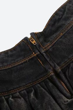 Ruffled Denim Mini Skirt