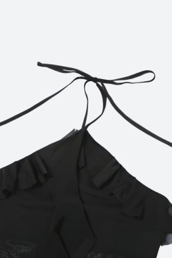 Ruffled Halter Neck Mini Dress