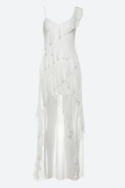 Ruffled Mullet Mini Dress