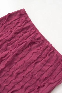 Ruffled One Shoulder Top & Mini Skirt Two Piece Set