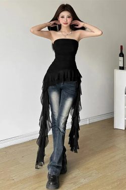 Ruffled Strapless Top