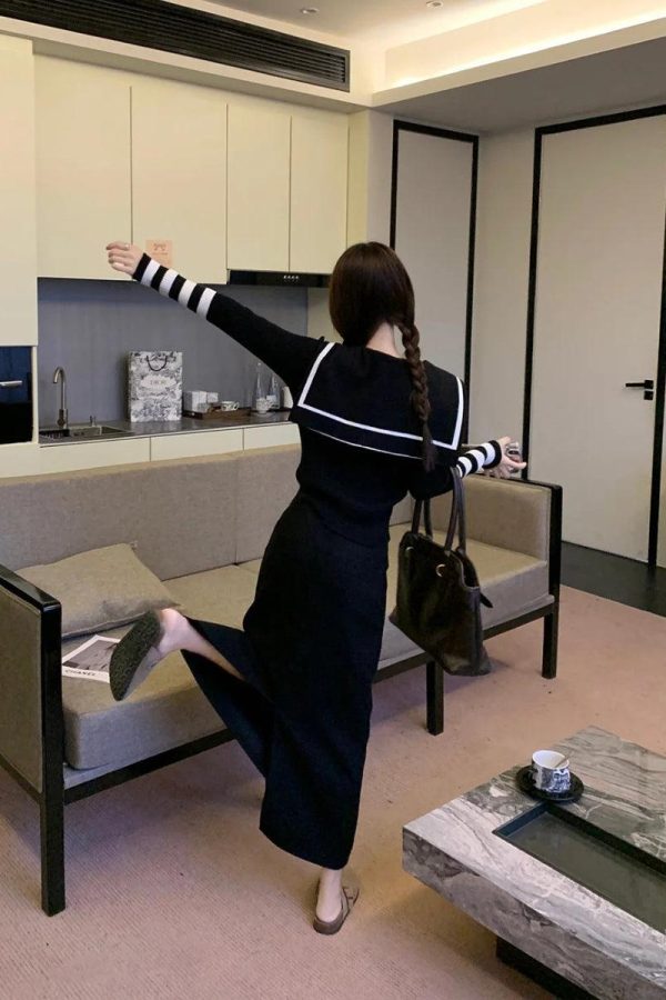 Sailor Top & Maxi Skirt Two Piece Set