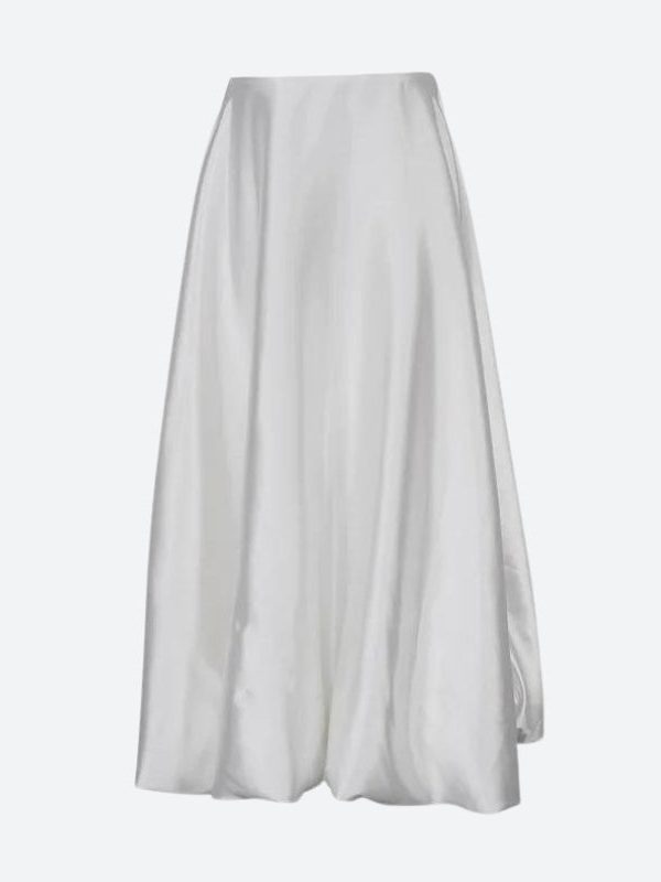 Satin Bubble Midi Skirt