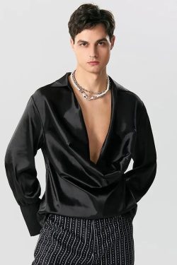Satin Cowl Neck Shirt