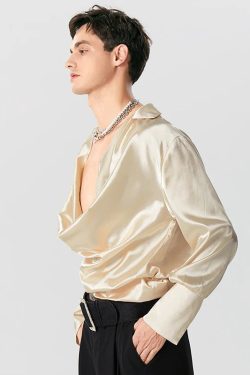 Satin Cowl Neck Shirt