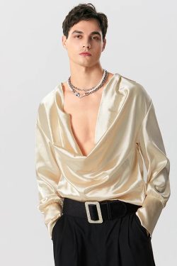 Satin Cowl Neck Shirt