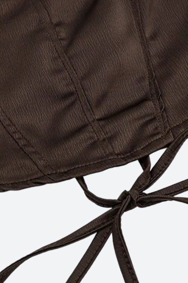 Satin Lace Up Corset Top