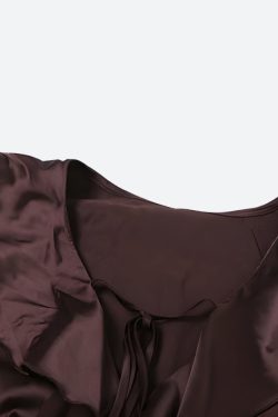 Satin Ruffled Mini Dress