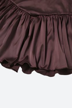 Satin Ruffled Mini Dress
