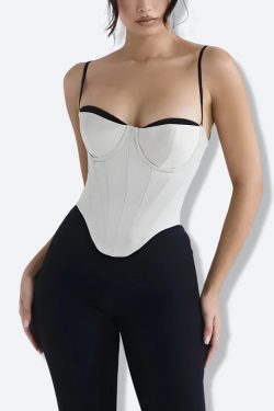 Satin Zip-Up Layered Corset Top