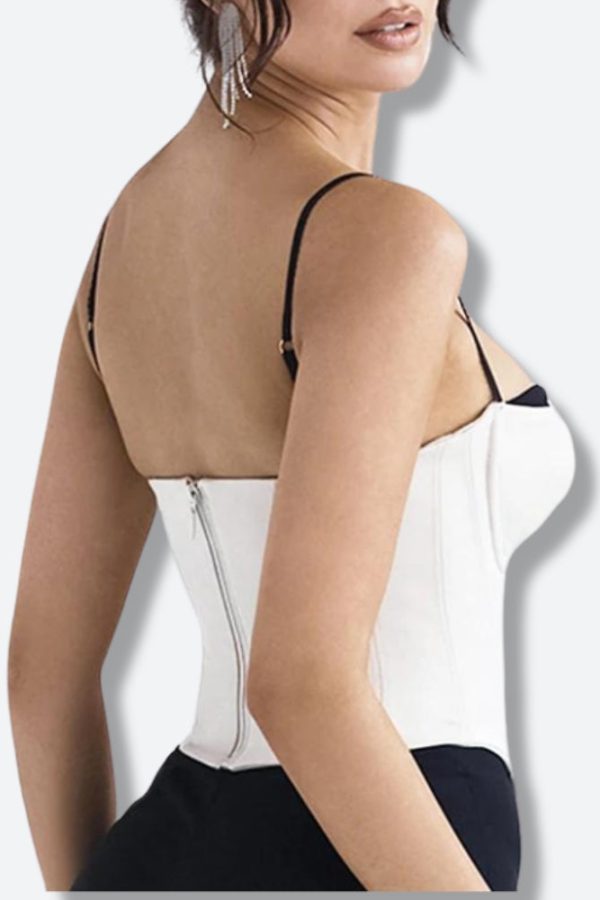 Satin Zip-Up Layered Corset Top