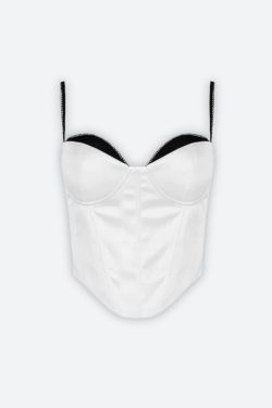 Satin Zip-Up Layered Corset Top