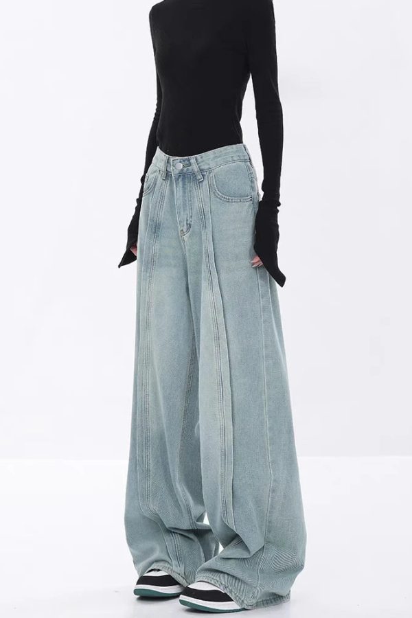 Seam Line Wide Leg Jeans