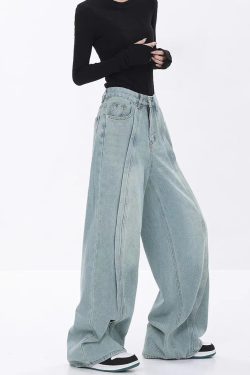 Seam Line Wide Leg Jeans