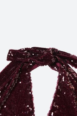 Sequined Backless Mini Dress