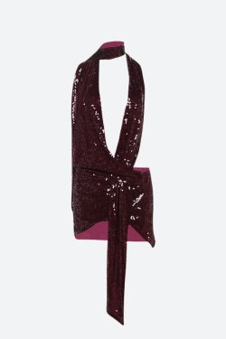 Sequined Backless Mini Dress