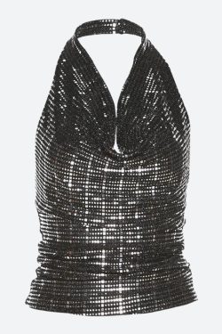 Sequined Halter Neck Top