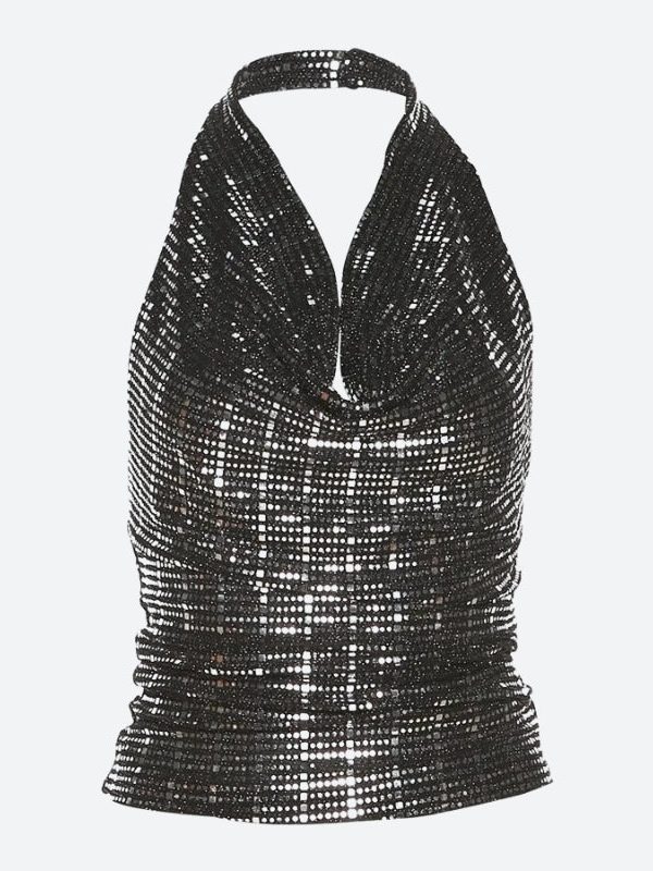 Sequined Halter Neck Top