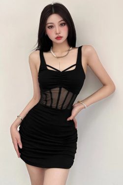 Sheer Bodice Mini Dress